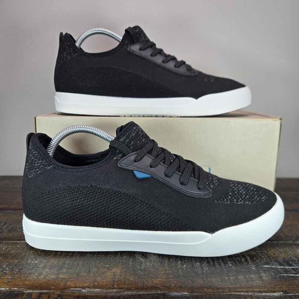 Vessi Black Knit Sneakers with White Sole